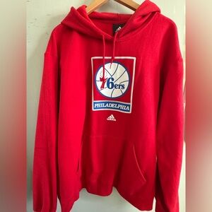 Adidas Philadelphia 76ers red hoodie size Large
